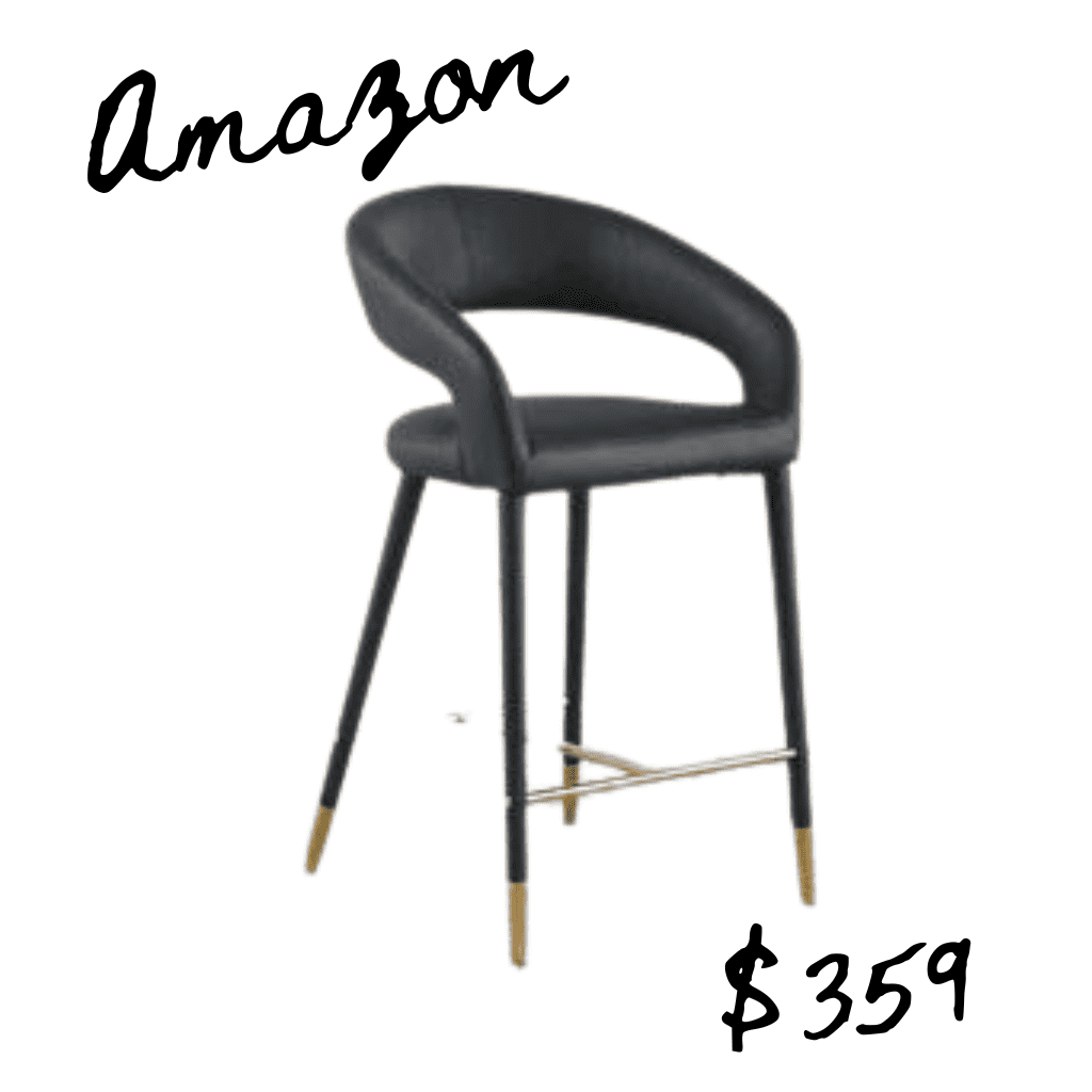 Amazon black leather bar stool lookalike for Anthropologie stool