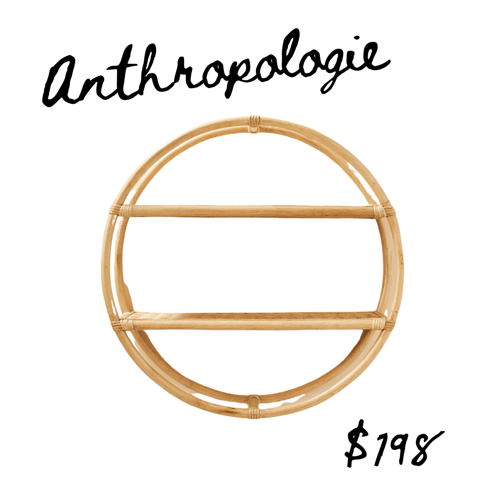 Anthropologie rattan circular shelf