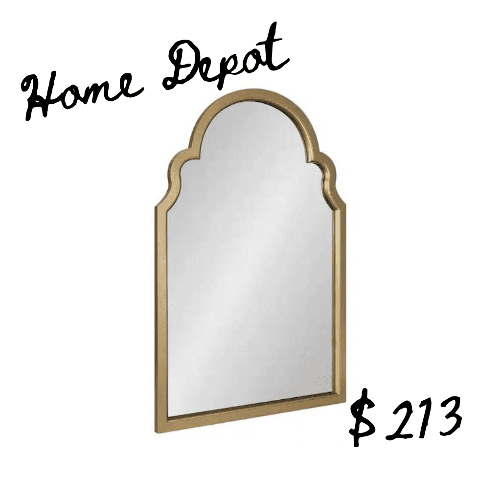 Home Depot gold scalloped mirror from Anthropologie home