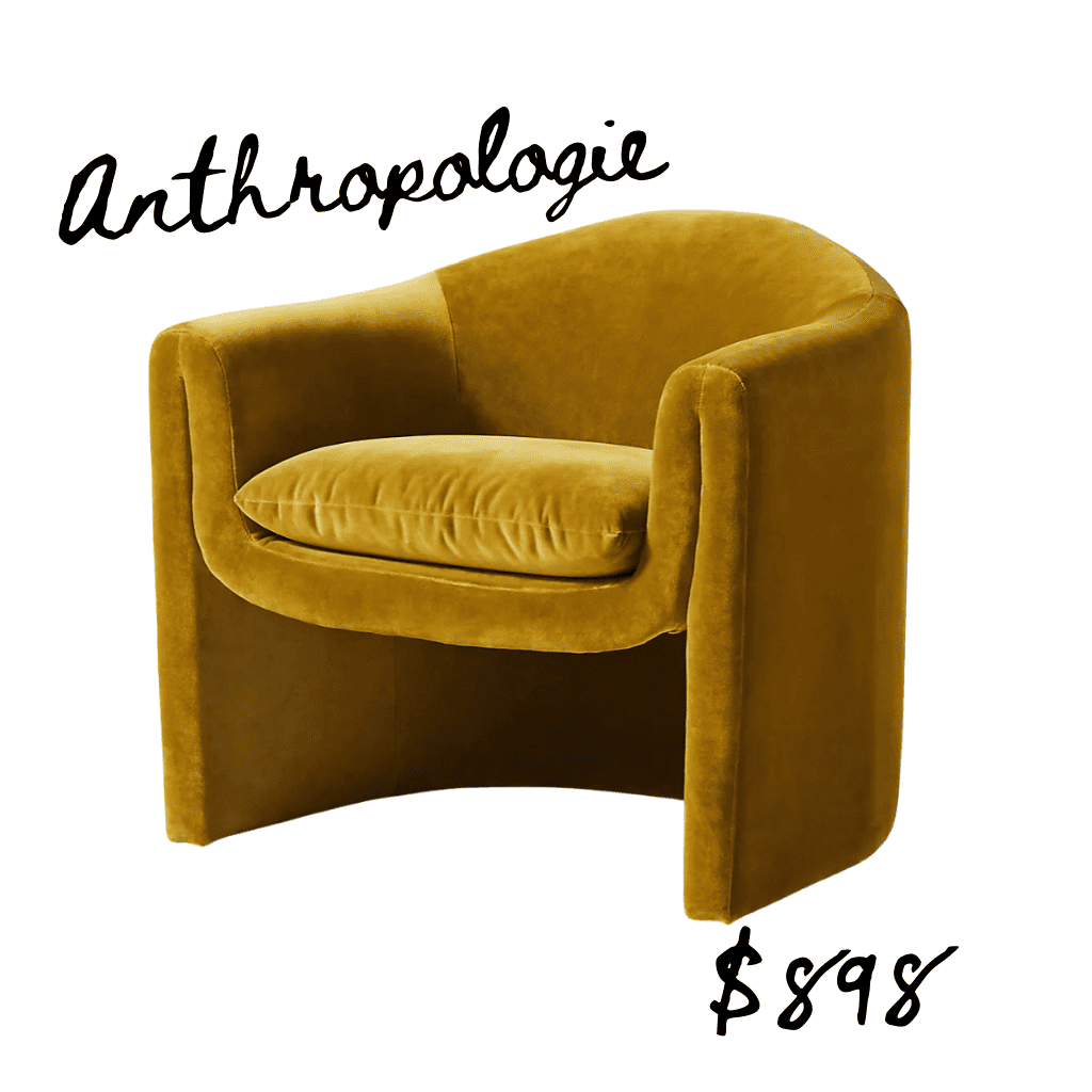 Anthropologie sculptural velvet chair