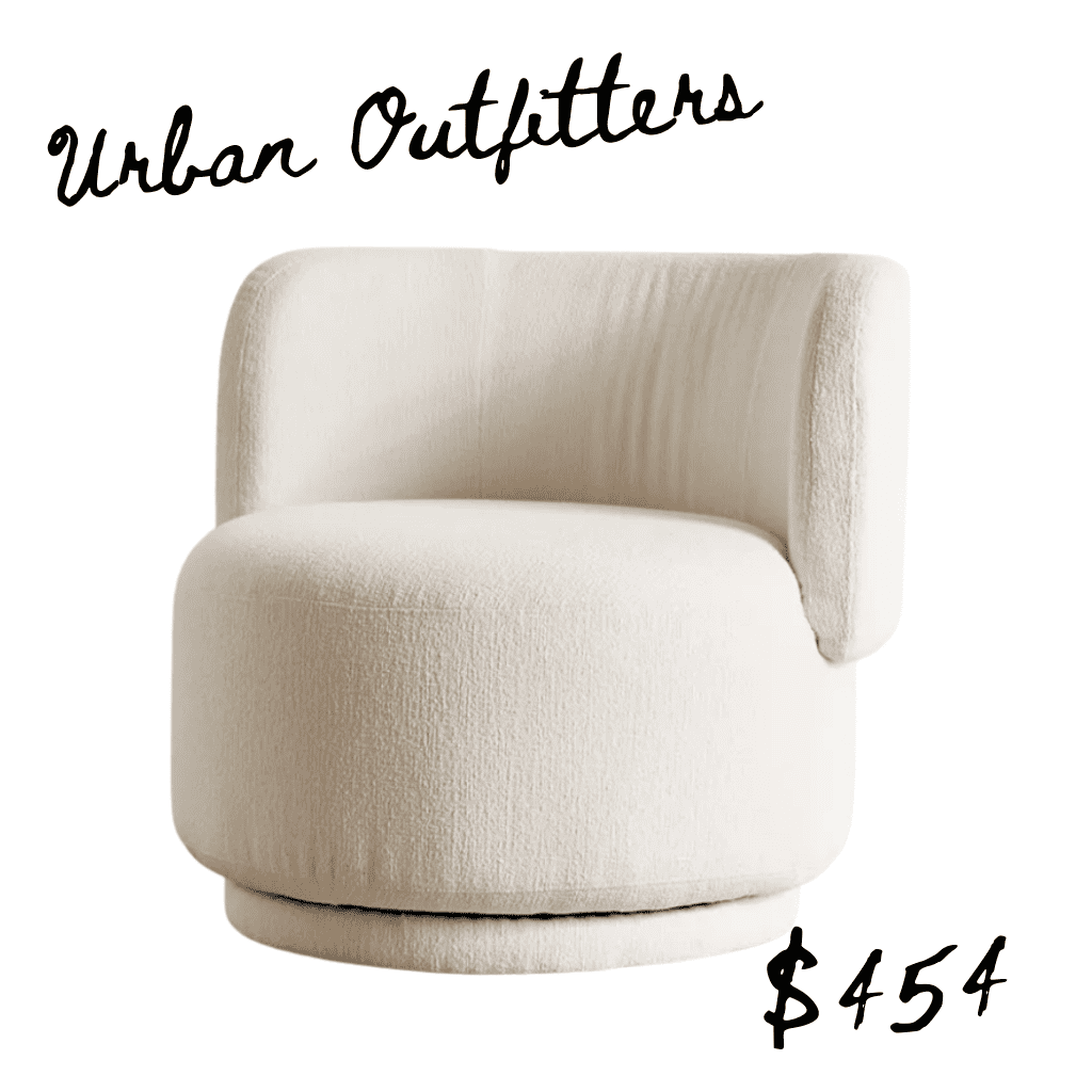 Urban outfitter white swivel chair lookalike for Anthropologie white swivel chair