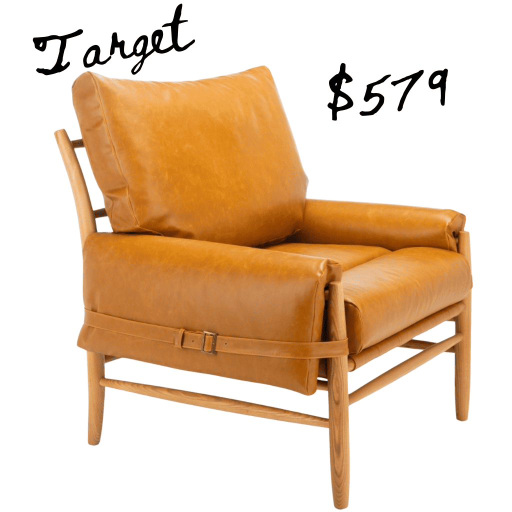 Target leather buckle chair lookalike for Anthropologie home leather chair