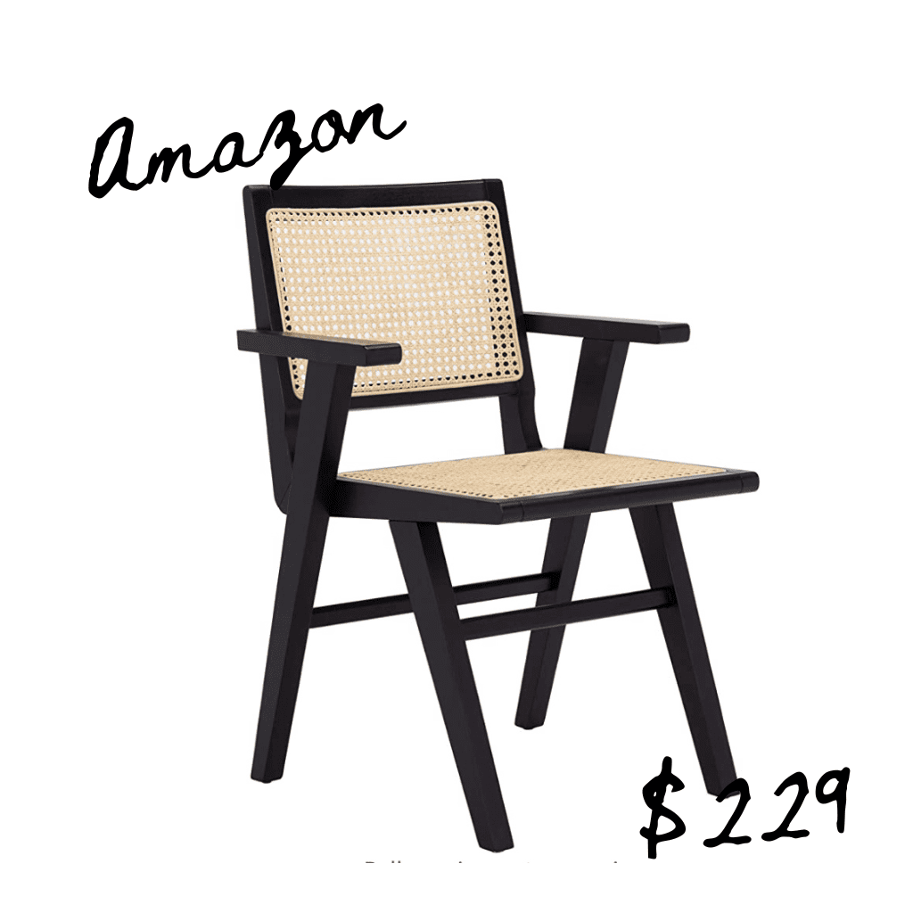 Amazon black dining chair with rattan lookalike for Anthropologie home black chair
