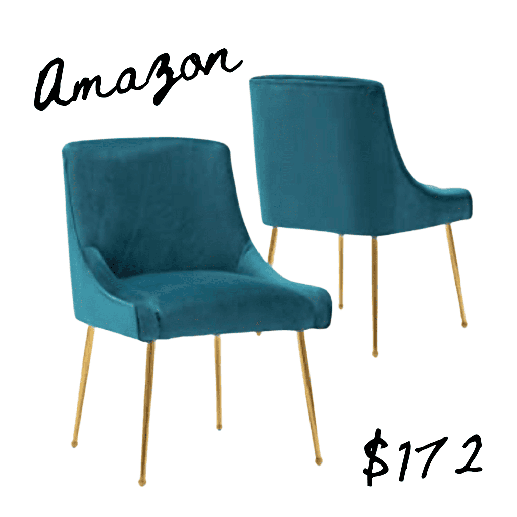 Amazon blue velvet chairs lookalike for Anthropologie home velvet chair