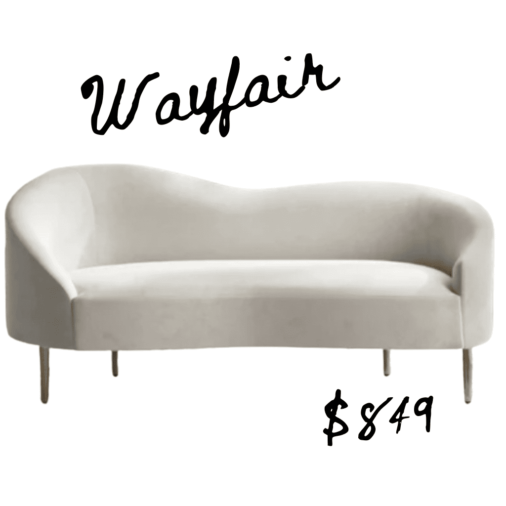 Wayfair asymmetrical white sofa lookalike for Anthropologie home serpentine sofa