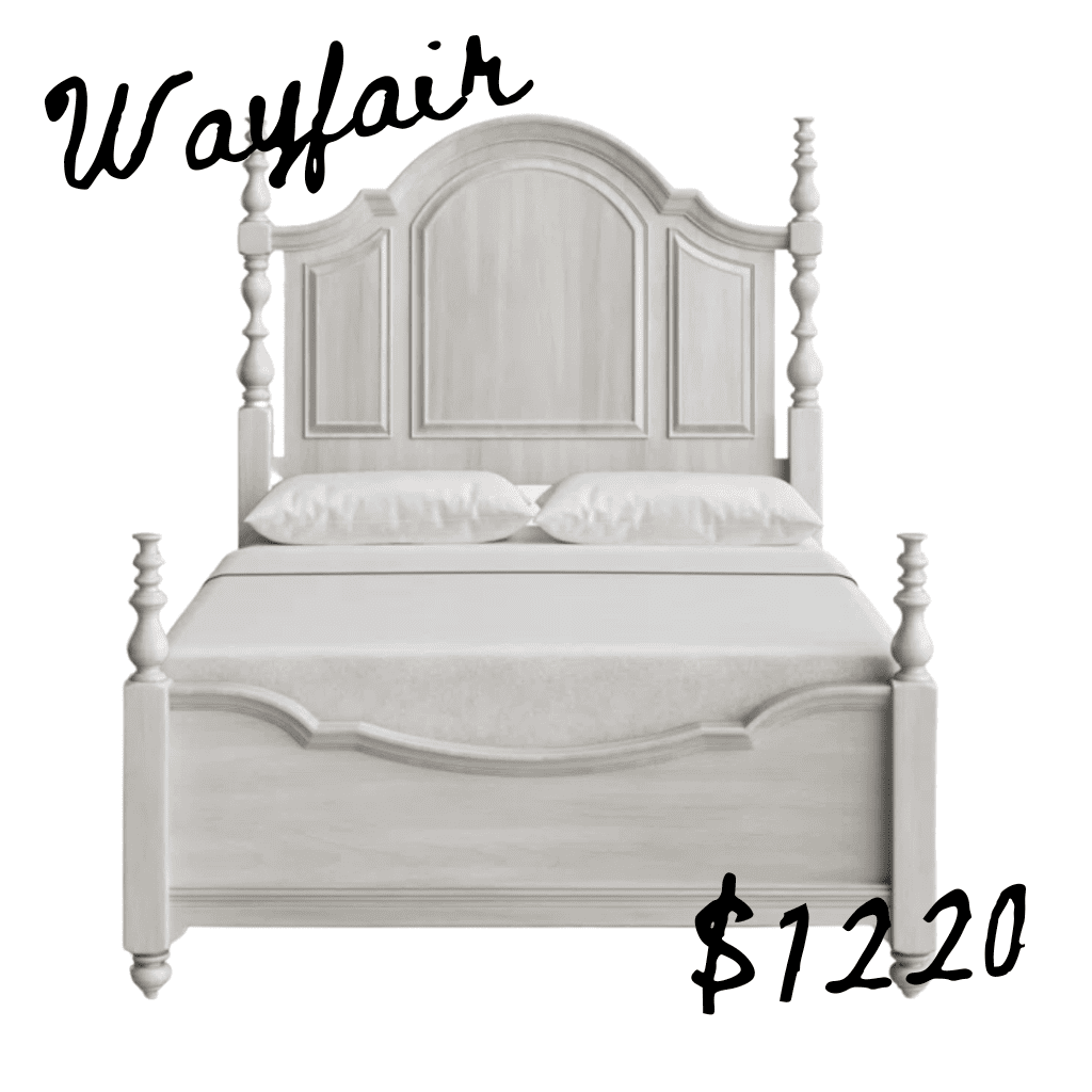 Wayfair four poster bed lookalike for Rosalie bed from Anthropologie home