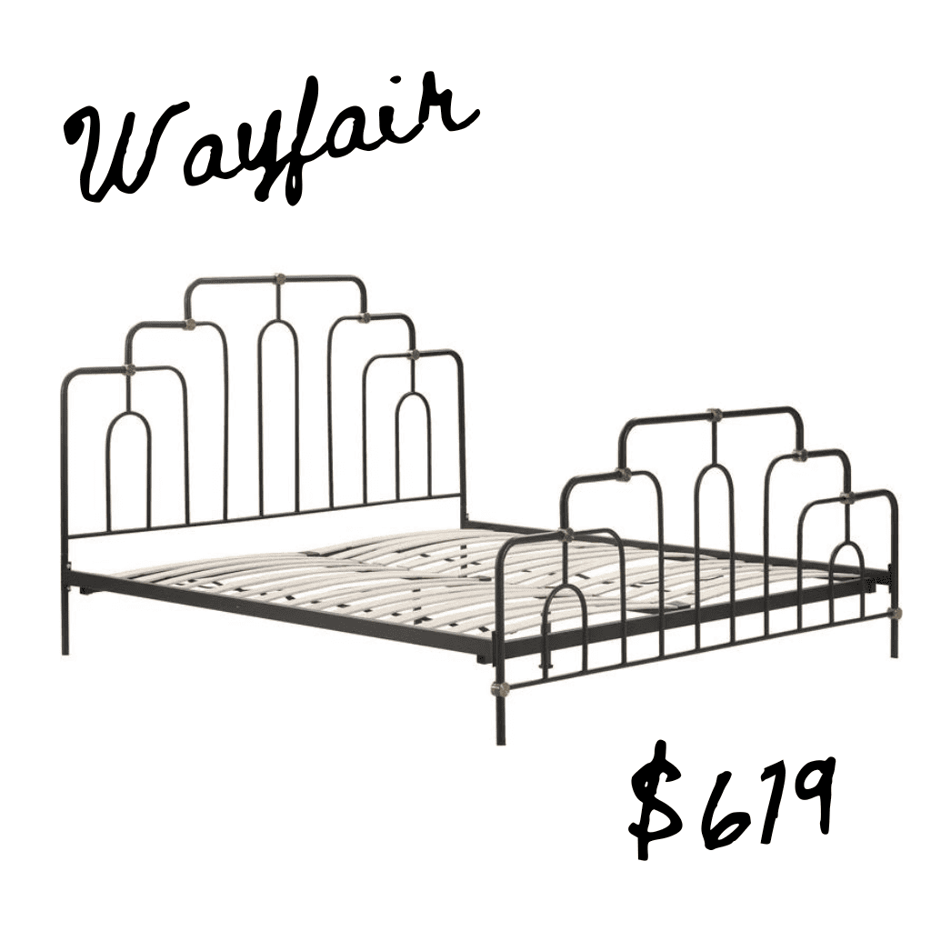 Wayfair black metal deco bed lookalike for Anthropologie deco bed