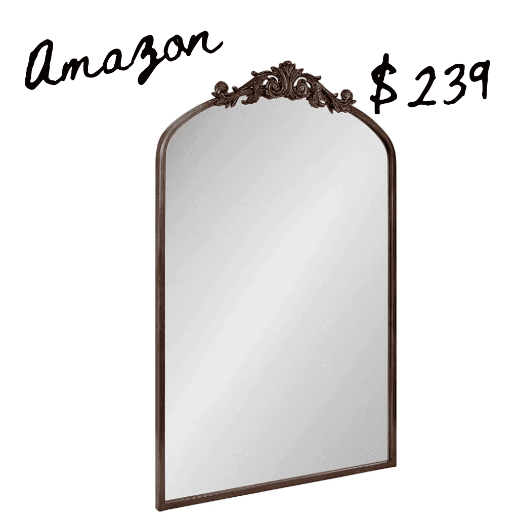 Amazon lookalike gold ornate mirror from Anthropologie home