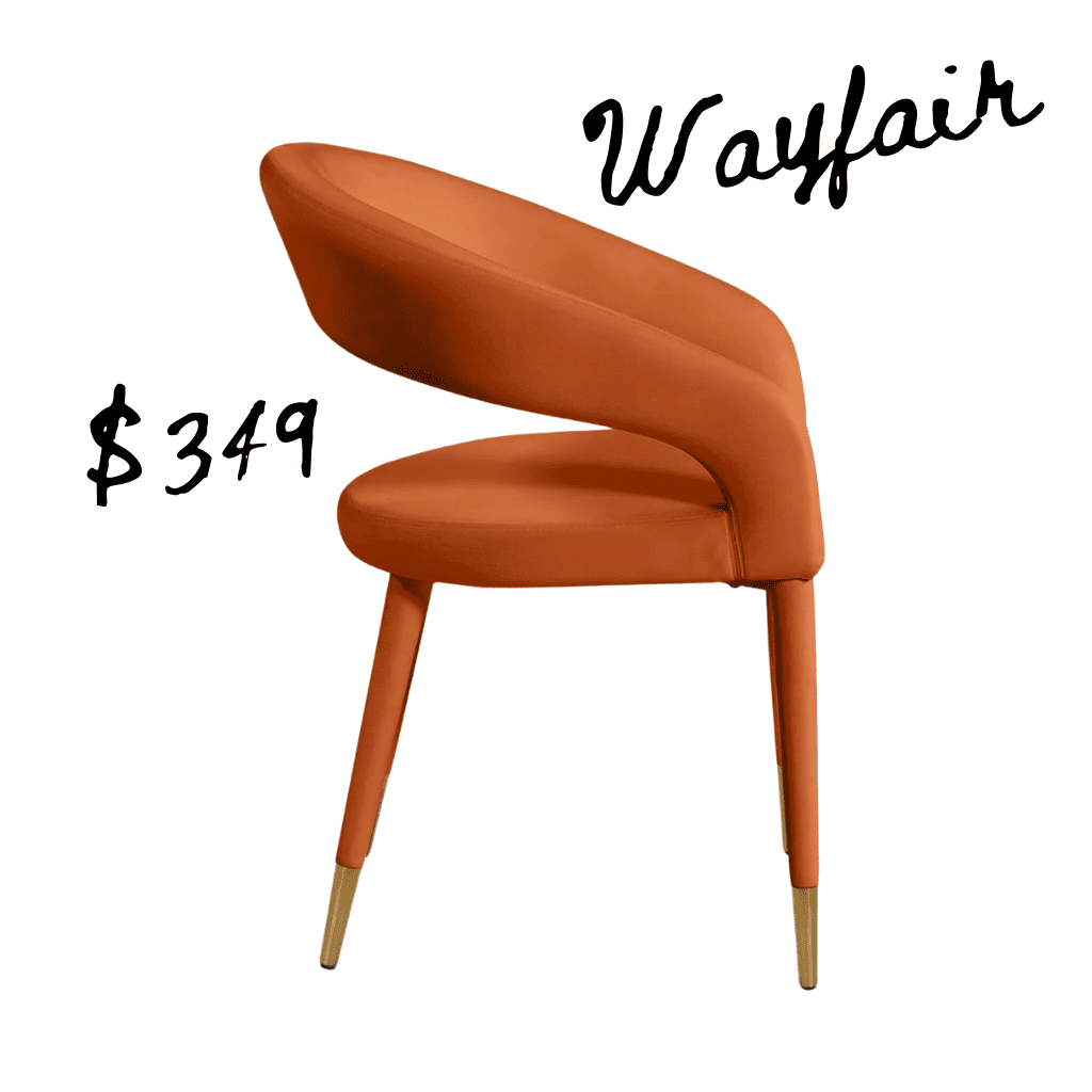 Wayfair velvet chair for Anthropologie Effie chair