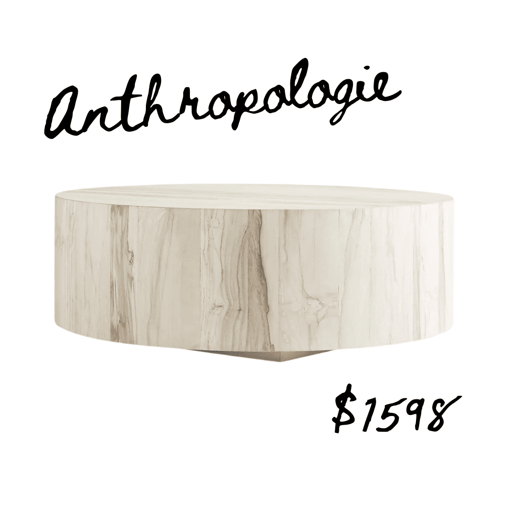 Anthropologie whitewashed coffee table