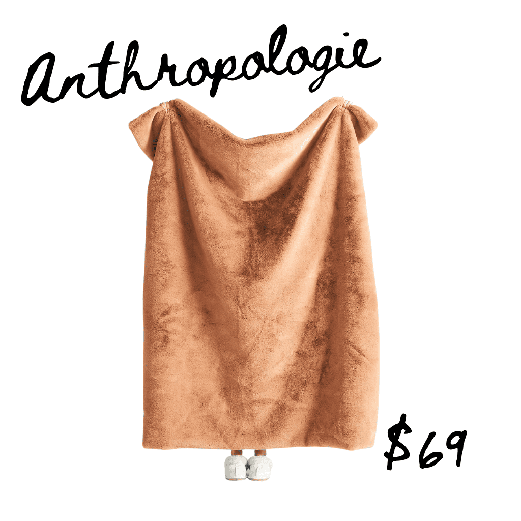 Anthropologie burnt orange faux fur blanket