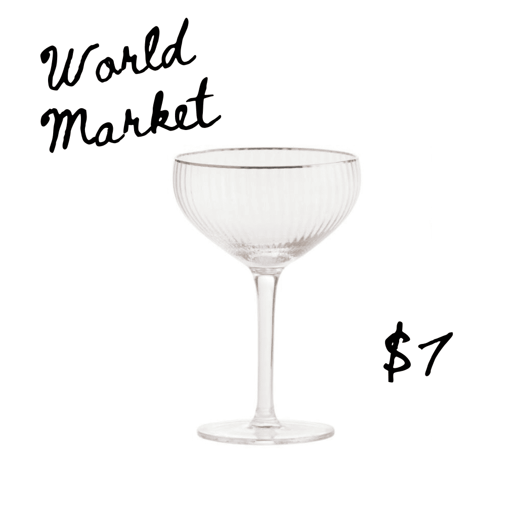 World market lookalike of coupe glass from Anthropologie home