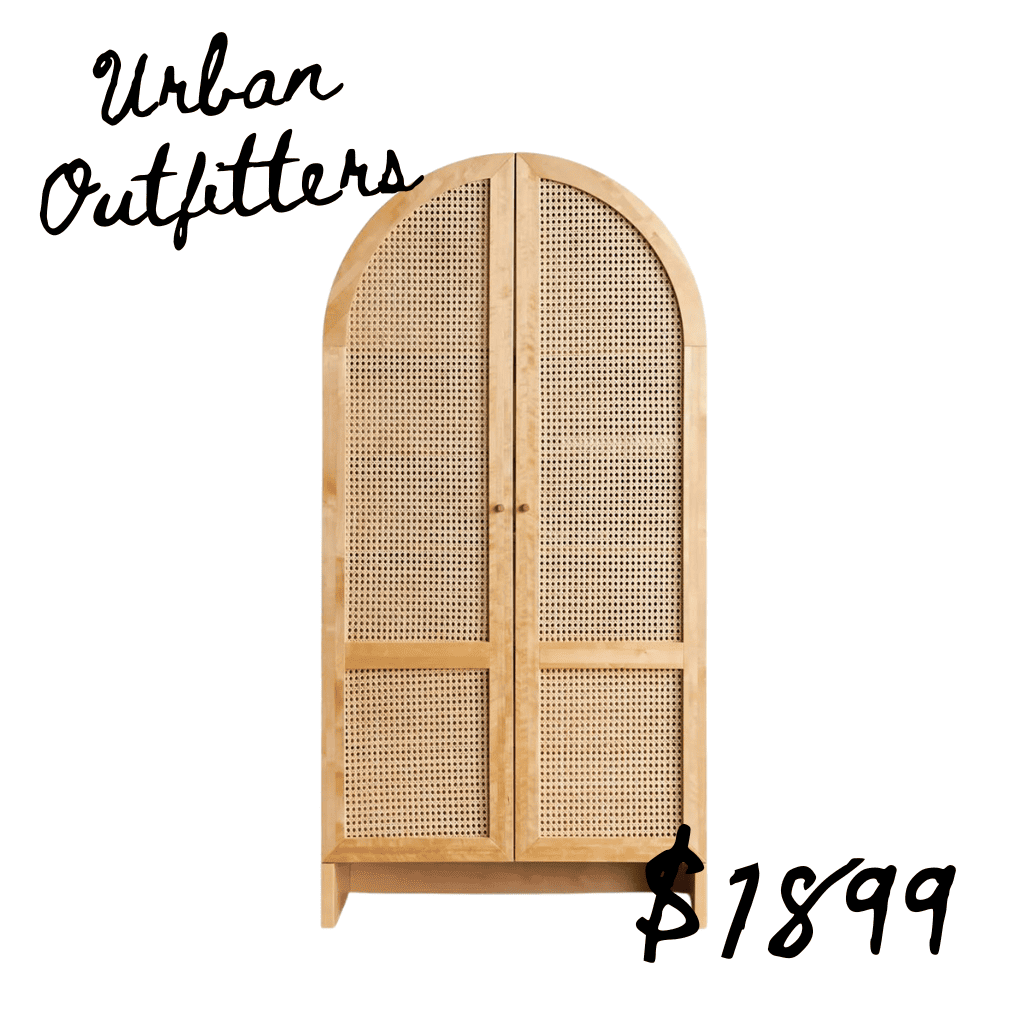Urban outfitter rattan wardrobe lookalike from Anthropologie home