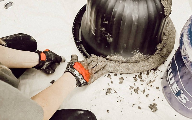 DIY Faux Aged Stone Planter (From Plastic Pot) Cassie Jean