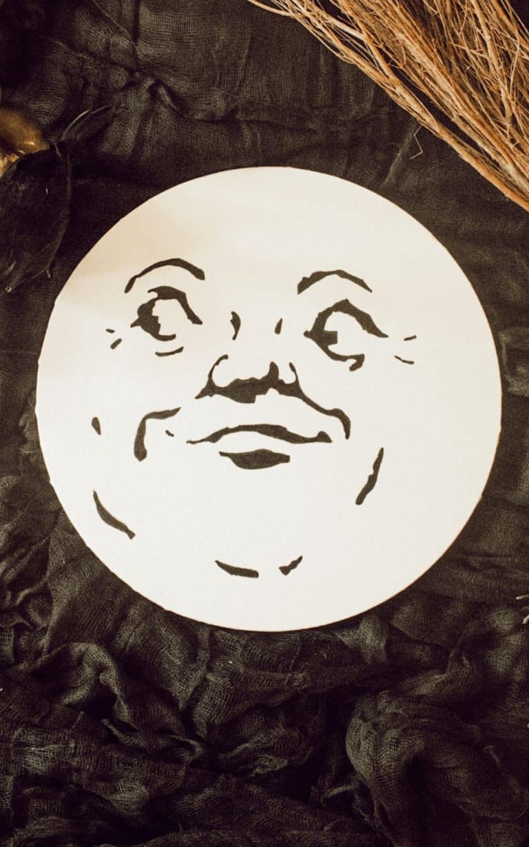 Man In The Moon Canvas Wall Art DIY (FREE Stencil!) - Cassie Jean