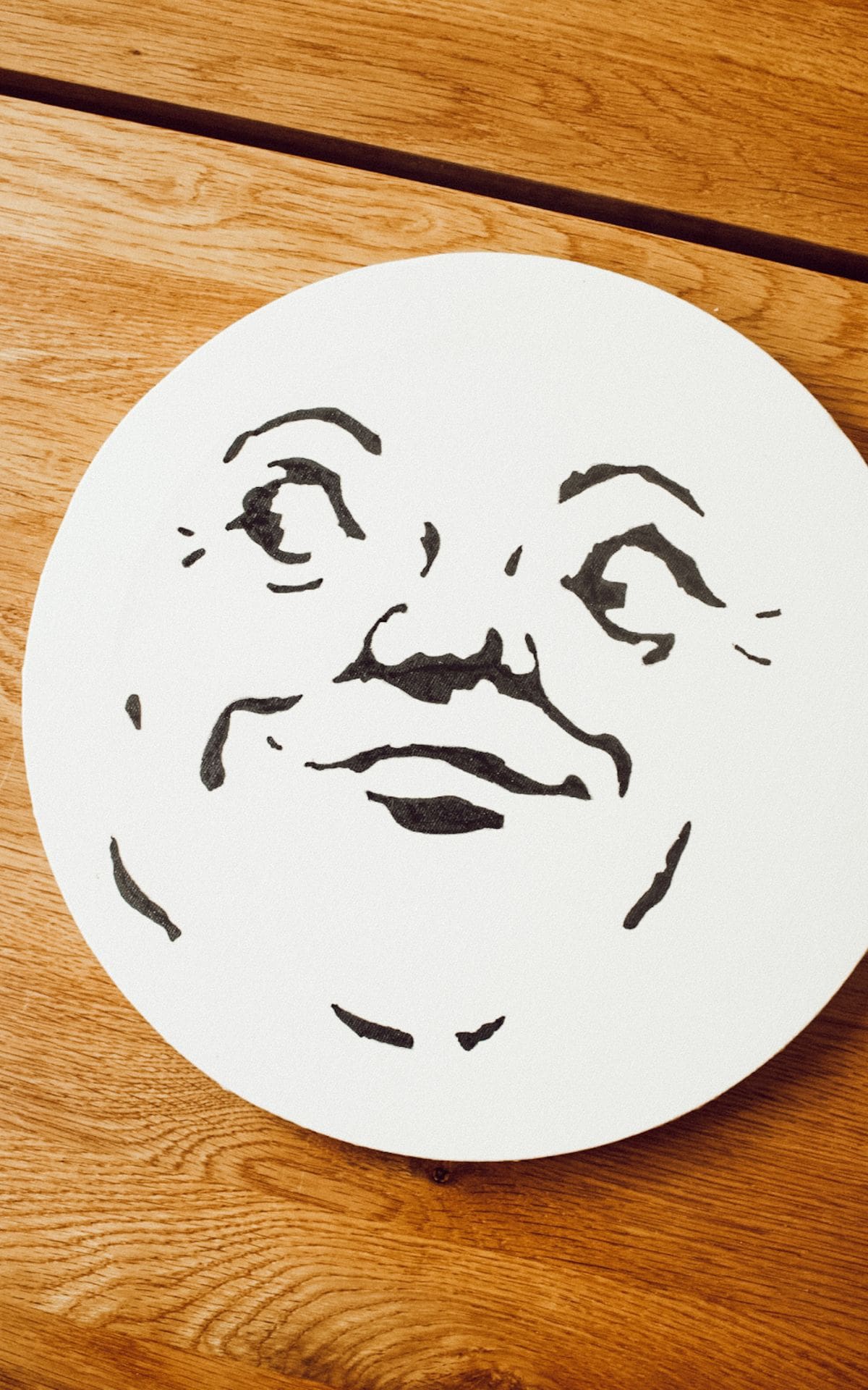 Man In The Moon Canvas Wall Art DIY (FREE Stencil!) - Cassie Jean