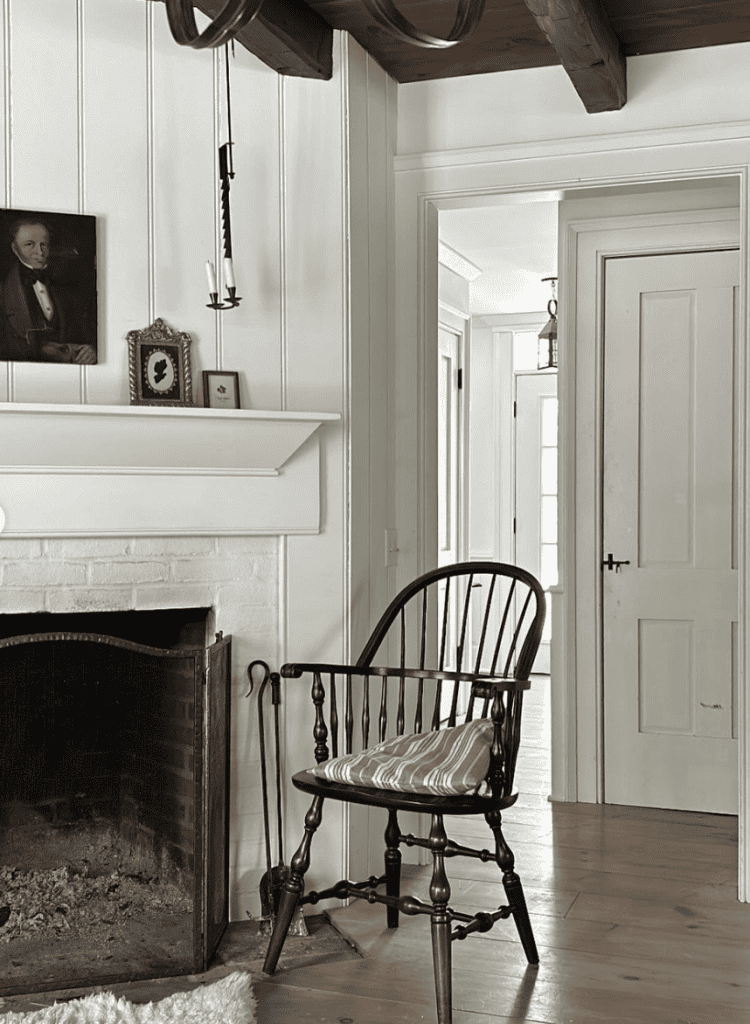 fireplace and chair